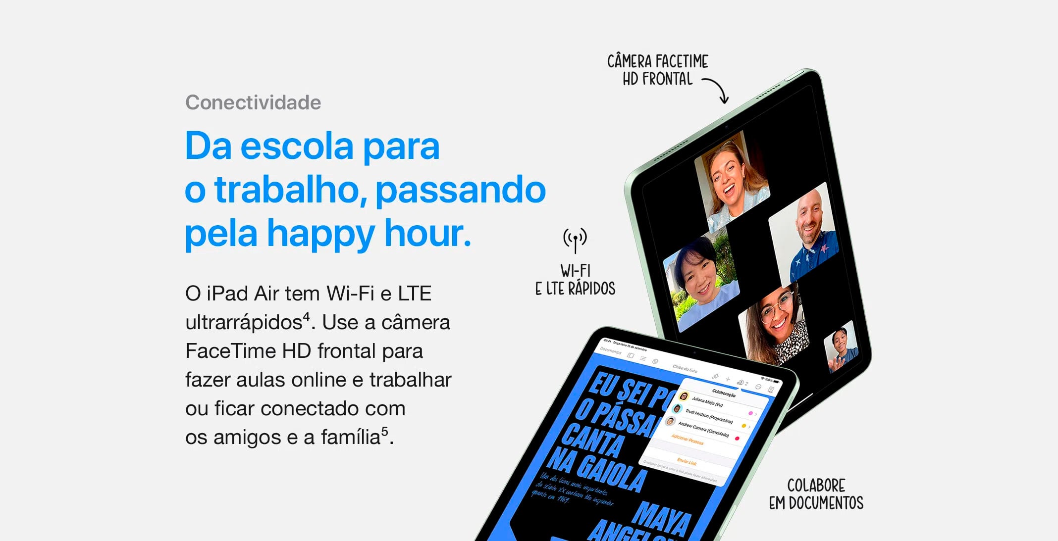 iPad Air 10,9 4ª geração Apple Wi-Fi 64GB - Azul-céu